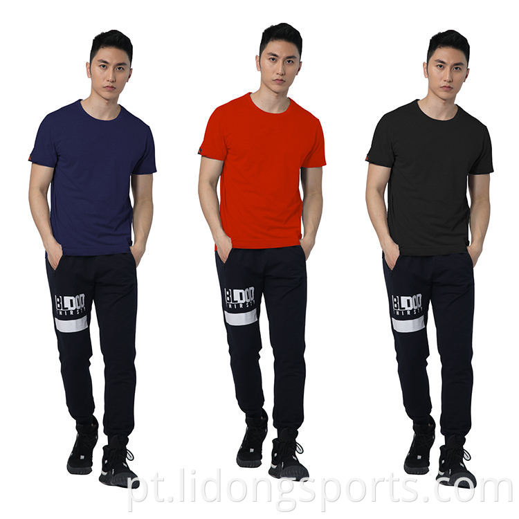 Design personalizado Sublimação redonda do pescoço masculino impressão de camiseta